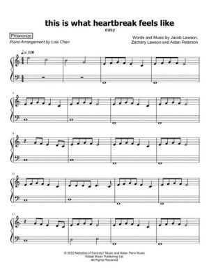 this is what heartbreak feels like piano sheet music But how does one express the intricate emotions of heartbreak through the simplicity of notes on a piano?